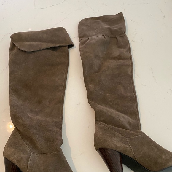 Roberto Vianni knee high grey suede boots size 8 - Picture 4 of 9
